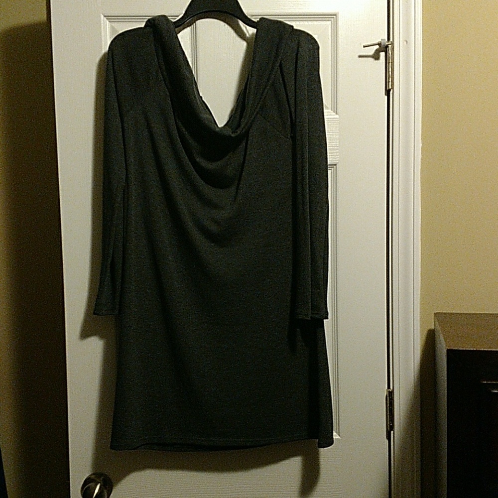 Long Sleeved Dark Gray Dress